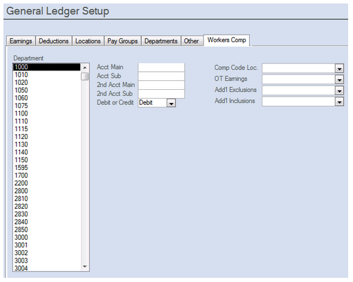 Entering General Ledger Codes for Workers’ Compensation