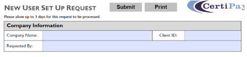 New User Set Up Request Form